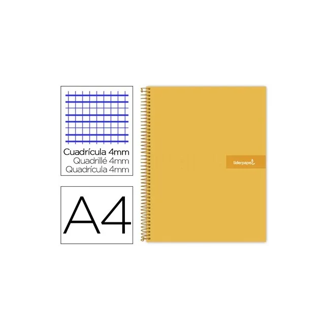 CUADERNO ESPIRAL LIDERPAPEL A4 CRAFTY TAPA FORRADA 80H 90 GR CUADRO...