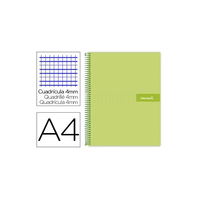 CUADERNO ESPIRAL LIDERPAPEL A4 CRAFTY TAPA FORRADA 80H 90 GR CUADRO...