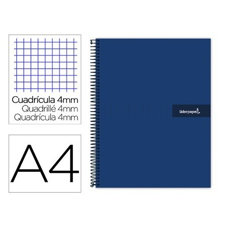 CUADERNO ESPIRAL LIDERPAPEL A4 CRAFTY TAPA FORRADA 80H 90 GR CUADRO...