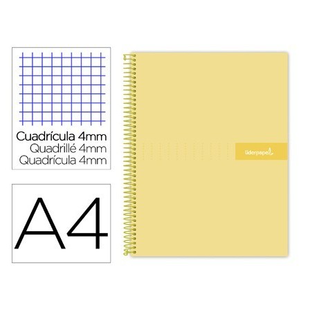 CUADERNO ESPIRAL LIDERPAPEL A4 CRAFTY TAPA FORRADA 80H 90 GR CUADRO...