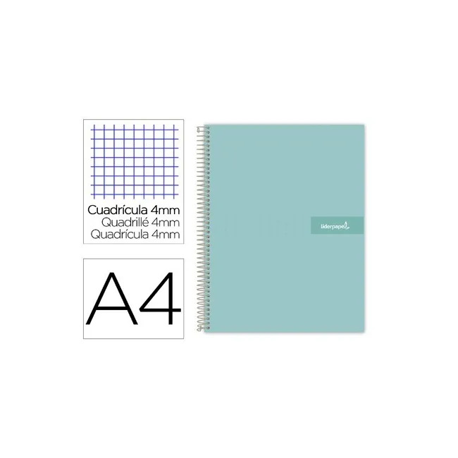 CUADERNO ESPIRAL LIDERPAPEL A4 CRAFTY TAPA FORRADA 80H 90 GR CUADRO...
