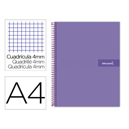 CUADERNO ESPIRAL LIDERPAPEL A4 CRAFTY TAPA FORRADA 80H 90 GR CUADRO...
