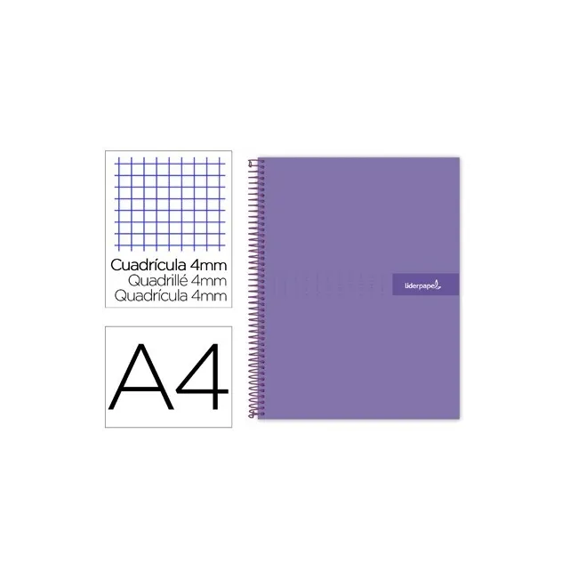 CUADERNO ESPIRAL LIDERPAPEL A4 CRAFTY TAPA FORRADA 80H 90 GR CUADRO...