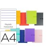 CUADERNO ESPIRAL LIDERPAPEL A4 CRAFTY TAPA FORRADA 80H 90 GR RAYADO...