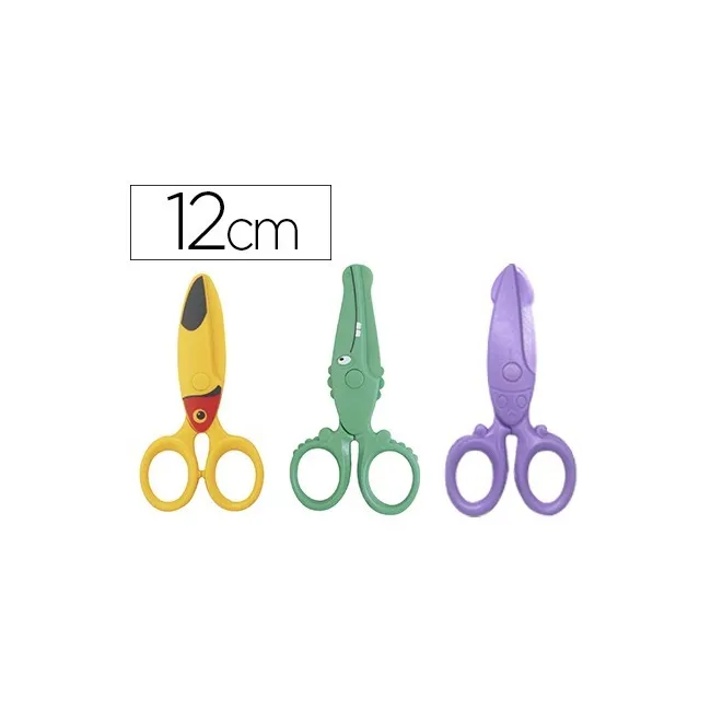 TIJERA ESCOLAR LIDERPAPEL 12CM ESPECIAL PARA INFANTIL CORTA PAPEL Y...