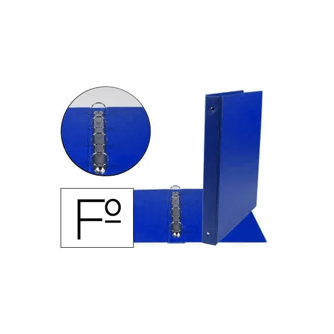CARPETA LIDERPAPEL 4 ANILLAS 25 MM REDODAS PLASTICO FOLIO COLOR AZU...