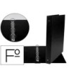 CARPETA LIDERPAPEL 4 ANILLAS 25 MM REDODAS PLASTICO FOLIO COLOR NEGRO