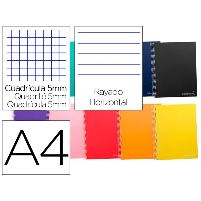 CUADERNO ESPIRAL LIDERPAPEL A4 MICRO JOLLY MULTIDISCIPLINA TAPA FOR...
