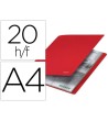 CARPETA LEITZ RECYCLE ESCAPARATE DIN A4 20 FUNDAS POLIPROPILENO ROJO