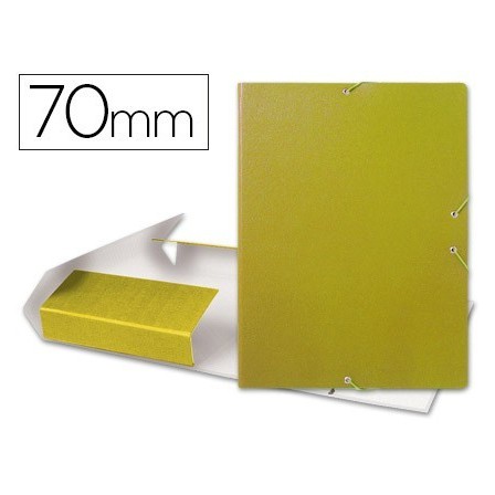 CARPETA PROYECTOS LIDERPAPEL FOLIO LOMO 70MM CARTON GOFRADO AMARILLA