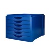 FICHERO CAJONES DE SOBREMESA Q-CONNECT BANDEJA ORGANIZADORA SUPERIOR 6 CAJONES COLOR AZUL OPACO