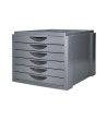 FICHERO CAJONES DE SOBREMESA Q-CONNECT BANDEJA ORGANIZADORA SUPERIOR 6 CAJONES COLOR GRIS OPACO