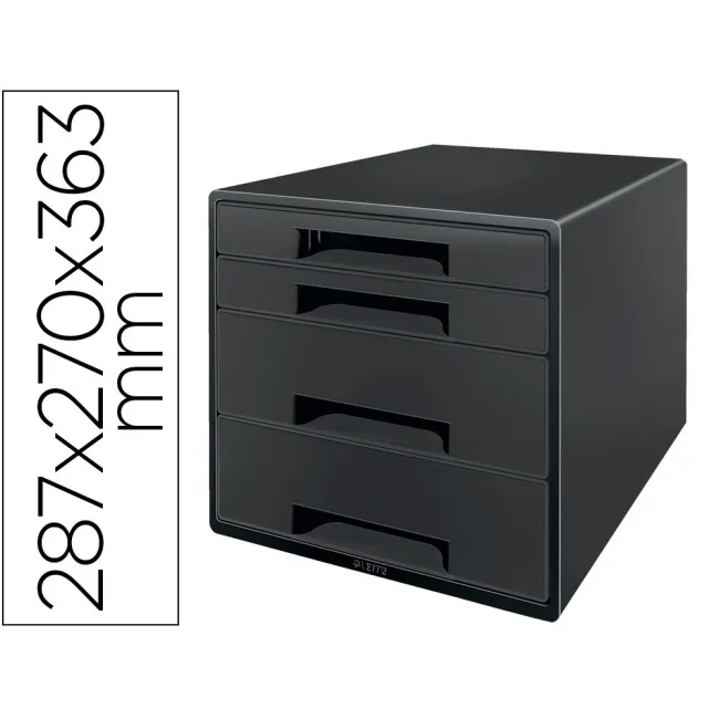 FICHERO CAJONES DE SOBREMESA LEITZ RECYCLE 4 CAJONES COLOR NEGRO 287X270X363 MM