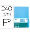 SUBCARPETA CARTULINA LIDERPAPEL FOLIO PESTAÑA INFERIOR 240G/M2 AZUL