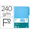 SUBCARPETA CARTULINA LIDERPAPEL FOLIO PESTAÑA SUPERIOR 240G/M2 AZUL