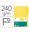 SUBCARPETA CARTULINA LIDERPAPEL FOLIO PESTAÑA SUPERIOR 240G/M2 COLOR AMARILLO