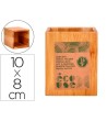 CUBILETE PORTALAPICES LIDERPAPEL BAMBU 100% NATURAL ECOUSE CUADRADO 80X80X100 MM