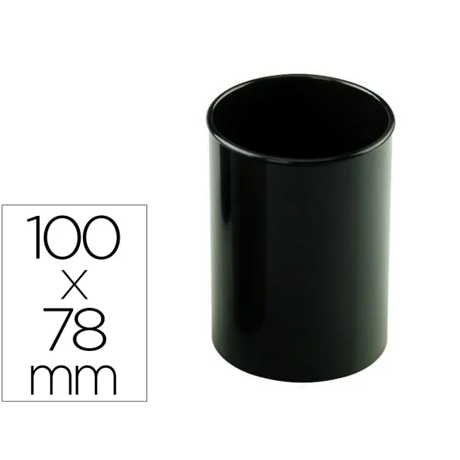 CUBILETE PORTALAPICES FAIBO NEGRO OPACO PLASTICO RECICLADO DIAMETRO 78 MM ALTO 100 MM ALTO