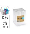 CUBILETE PORTALAPICES PLASTIFORTE TRANSPARENTE PLASTICO ORGANIZER CUADRADO Nº5 75X75X105 MM