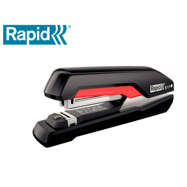 GRAPADORA RAPID S17 FULLSTRIP PLASTICO CAPACIDAD DE GRAPADO 30 HOJAS USA GRAPAS 24/6 Y 26/6 COLOR NEGRO/ROJO