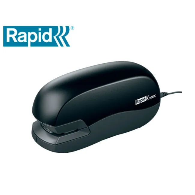 GRAPADORA RAPID ELECTRICA 20EX FIXATIV CAPACIDAD DE GRAPADO 20 HOJAS USA GRAPAS 24/6 Y 26/6 COLOR NEGRO