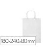 BOLSA PAPEL Q-CONNECT CELULOSA BLANCO XS CON ASA RETORCIDA 180X240X80 MM