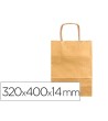 BOLSA PAPEL Q-CONNECT KRAFT ORO L CON ASA RETORCIDA 320X400X14 MM