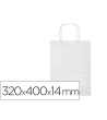 BOLSA PAPEL Q-CONNECT CELULOSA BLANCO L CON ASA RETORCIDA 320X400X14 MM