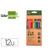 LAPICES DE COLORES LIDERPAPEL ECOUSE CAJA DE 12 UNIDADES COLORES SURTIDOS CON CERTIFICADO FSC