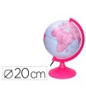 GLOBO TERRAQUEO LIDERPAPEL CON LUZ FISICO Y POLITICO DIAMETRO 20 CM COLOR ROSA