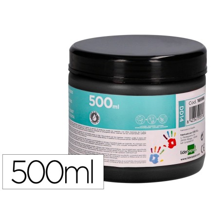 PINTURA DEDOS LIDERPAPEL NEGRO TARRINA DE 500 CC