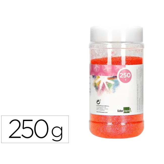 PURPURINA LIDERPAPEL FANTASIA COLOR METALICO NARANJA PASTEL BOTE DE 250 GR