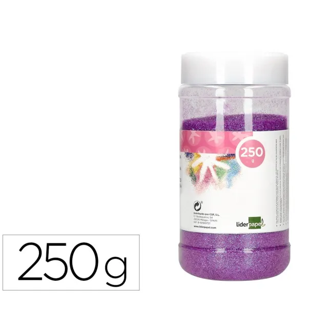 PURPURINA LIDERPAPEL FANTASIA COLOR METALICO VIOLETA PASTEL BOTE DE 250 GR