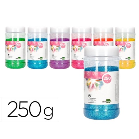 PURPURINA LIDERPAPEL FANTASIA COLORES METALICOS PASTELES SURTIDOS BOTE DE 250 GR