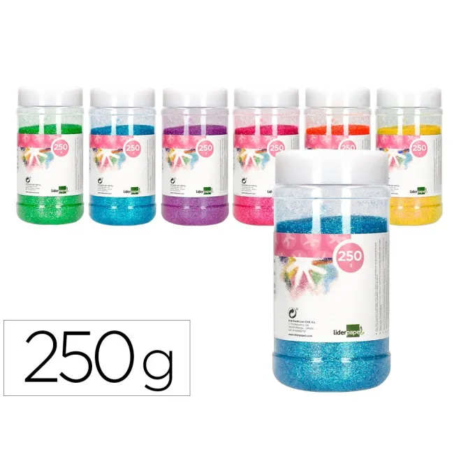 PURPURINA LIDERPAPEL FANTASIA COLORES METALICOS PASTELES SURTIDOS BOTE DE 250 GR