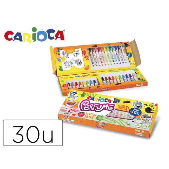 ROTULADOR CARIOCA PERFUME CAJA 30 UNIDADES COLORES SURTIDOS