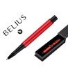 ROLLER BELIUS TURBO ALUMINIO COLOR ROJO Y NEGRO TINTA AZUL CAJA DE DISEÑO