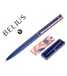 BOLIGRAFO BELIUS ROSE ALUMINIO COLOR AZUL ELECTRICO/ORO ROSA TINTA AZUL CAJA DE DISEÑO