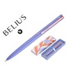 BOLIGRAFO BELIUS ROSE ALUMINIO COLOR LAVANDA/ORO ROSA TINTA AZUL CAJA DE DISEÑO
