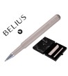 ROLLER Y FUNDA DE SIMILPIEL BELIUS SPACE B COLOR MINIMALISTA GRIS TINTA AZUL CAJA DE DISEÑO