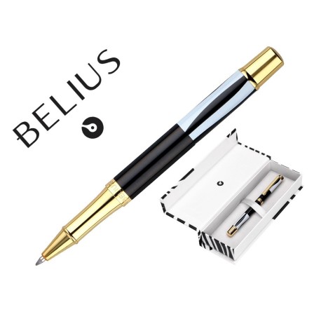 ROLLER BELIUS DUALITA CUERPO BLANCO COLOR NEGRO TINTA NEGRA CAJA DE DISEÑO