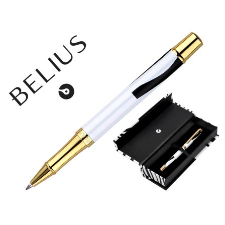 ROLLER BELIUS DUALITA CUERPO NEGRO COLOR BLANCO TINTA NEGRA CAJA DE DISEÑO