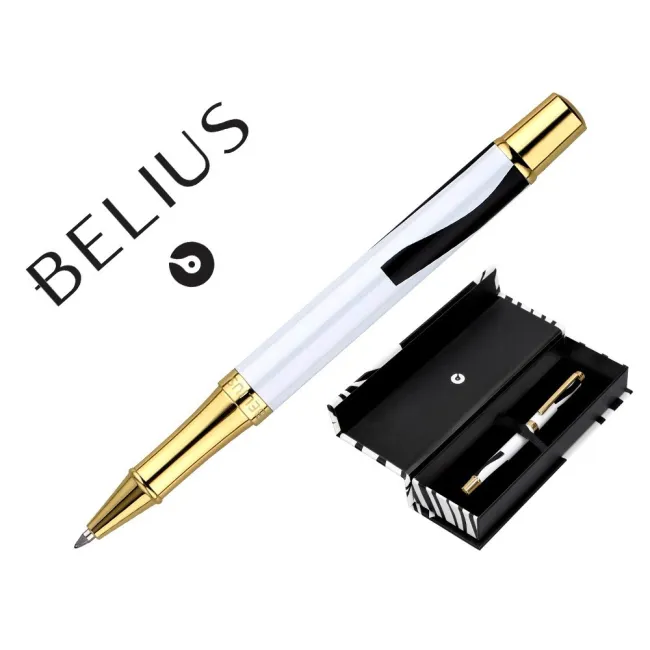 ROLLER BELIUS DUALITA CUERPO NEGRO COLOR BLANCO TINTA NEGRA CAJA DE DISEÑO