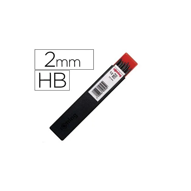 MINAS ROTRING GRAFITO 2 MM HB ESTUCHE DE 12 MINAS