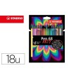 ROTULADOR STABILO ACUARELABLE PEN 68 ESTUCHE CARTON DE 18 UNIDADES COLORES SURTIDOS