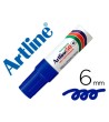 ROTULADOR ARTLINE MARCADOR PERMANENTE EK-50 AZUL -PUNTA BISELADA 6 MM -PAPEL METAL Y CRISTAL