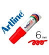 ROTULADOR ARTLINE MARCADOR PERMANENTE EK-50 ROJO -PUNTA BISELADA 6 MM -PAPEL METAL Y CRISTAL