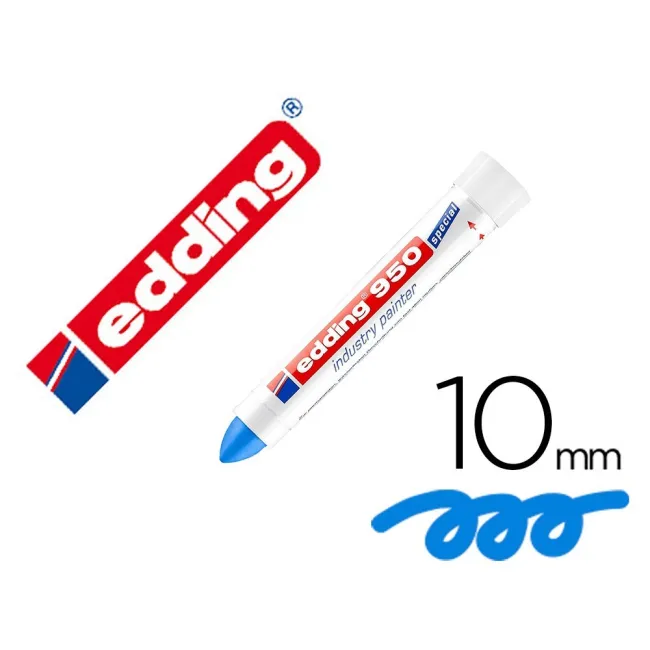 MARCADOR EDDING PERMANENTE 950 PASTA OPACA AZUL PUNTA REDONDA 10 MM PARA SUPERFICIES OXIDADAS/RUGOSAS