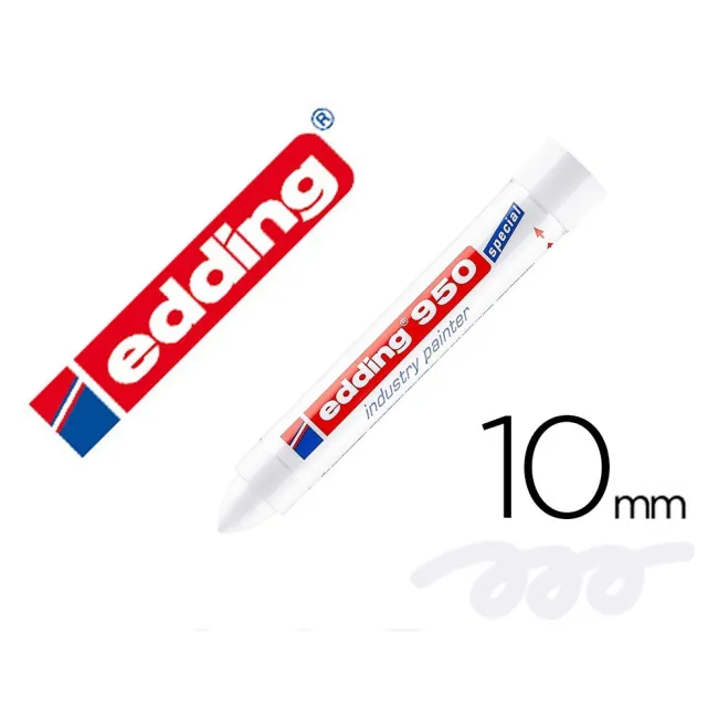 MARCADOR EDDING PERMANENTE 950 PASTA OPACA BLANCO PUNTA REDONDA 10 MM PARA SUPERFICIES OXIDADAS/RUGOSAS
