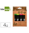 ROTULADOR LIDERPAPEL ECOUSE FLUORESCENTE FABRICADO CON 68% PLASTICO RECICLADO CAJA DE 4 UNIDADES COLORES SURTIDOS